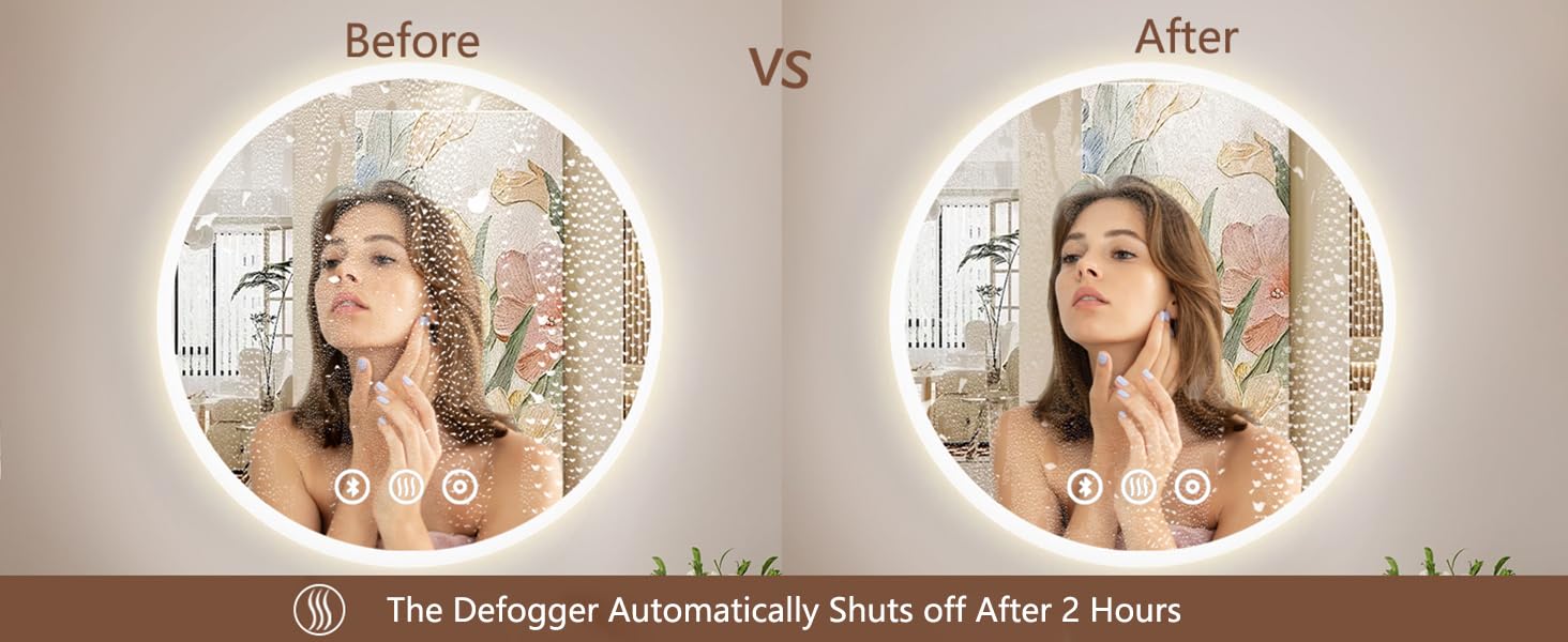 Дзеркало для ванної кімнати Habison з підсвічуванням 70x70 см LED, з годинником, сенсорним вимикачем, регулюванням яскравості, протизапобіжним покриттям, 3-кратним збільшенням, Bluetooth