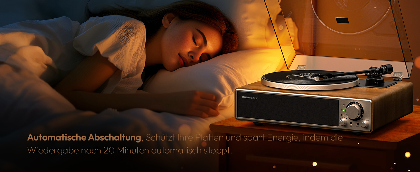 ONE-Q Hi-Fi вініловий програвач з Bluetooth 5.4, вбудованими динаміками, фонокоректором, магнітною голкою AT-3600L, 33/45 об/хв, два режими швидкості
