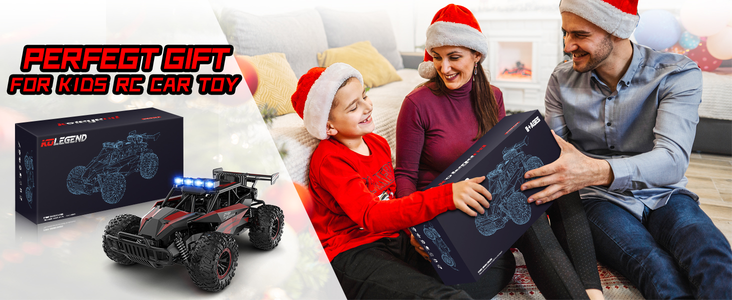 Радіокерований позашляховик Kolegend для хлопчиків, 2 акумулятори, 50 хв, масштаб 1:12, 25 км/год, 2.4 GHz, червоний