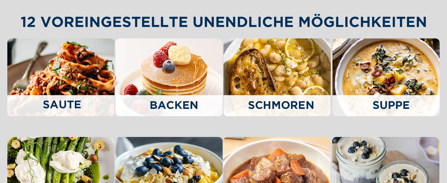 Мультиварка Midea 9-в-1, 6л, 12 функцій, електроскороварка (приготування на повільній варці, рисоварка, су-від, випічка), 70% швидше, нержавіюча сталь з покриттям, чорний