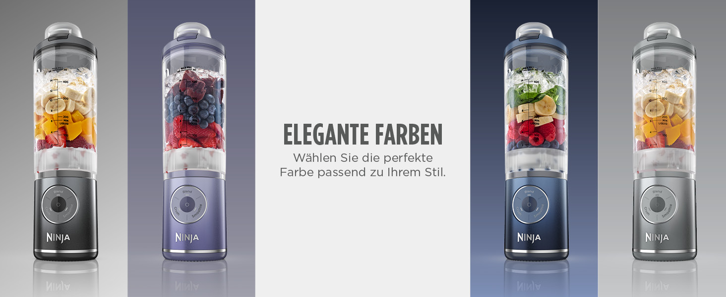 Портативний блендер Ninja Blast Max: 570 мл, акумулятор, чаша та кришка, 3 функції, для смузі та протеїнових коктейлів, сірий BC251EUGY