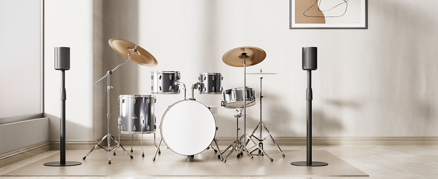 Підставка для колонок PEGZONE, сумісна з SONOS Era 300/100, регульована висота, з кабельною організацією, чорна, 2 шт.