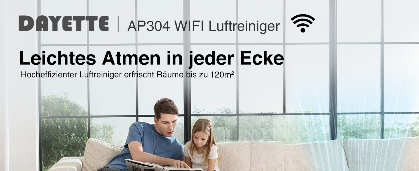 Повітряочисник для алергіків та курців, 120 м², з HEPA фільтрами, CADR 350 м³/год, керування через додаток, тиха робота 22 dB