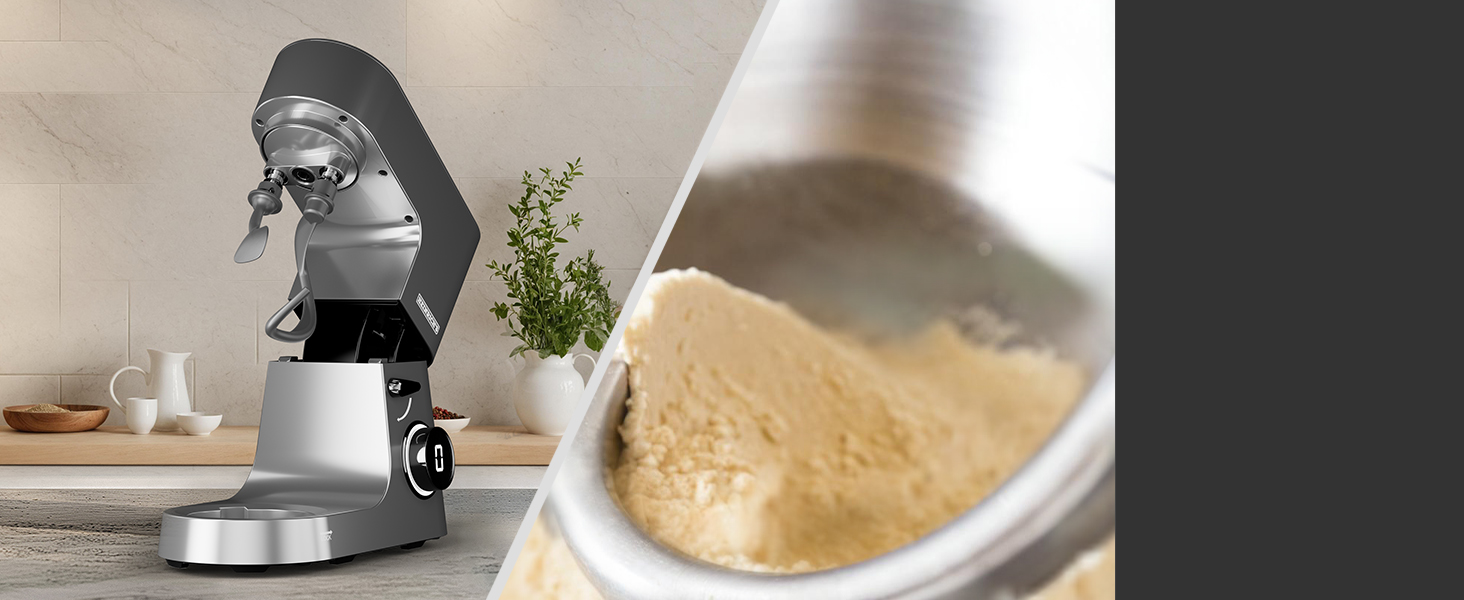 Кухонна машина Heinrichs 2500W з двома гаками для тіста, міксером та насадкою для збивання, 8 швидкостей, чаша 8л з нержавіючої сталі, тиха, з титановим покриттям