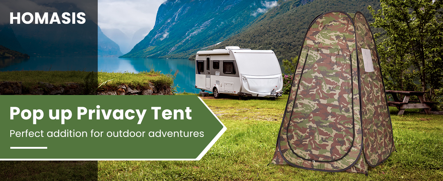 Намет для душу HOMASIS Pop up, 120x120x190 см, зелений - портативний, з кишенькою, для кемпінгу та відпочинку на природі