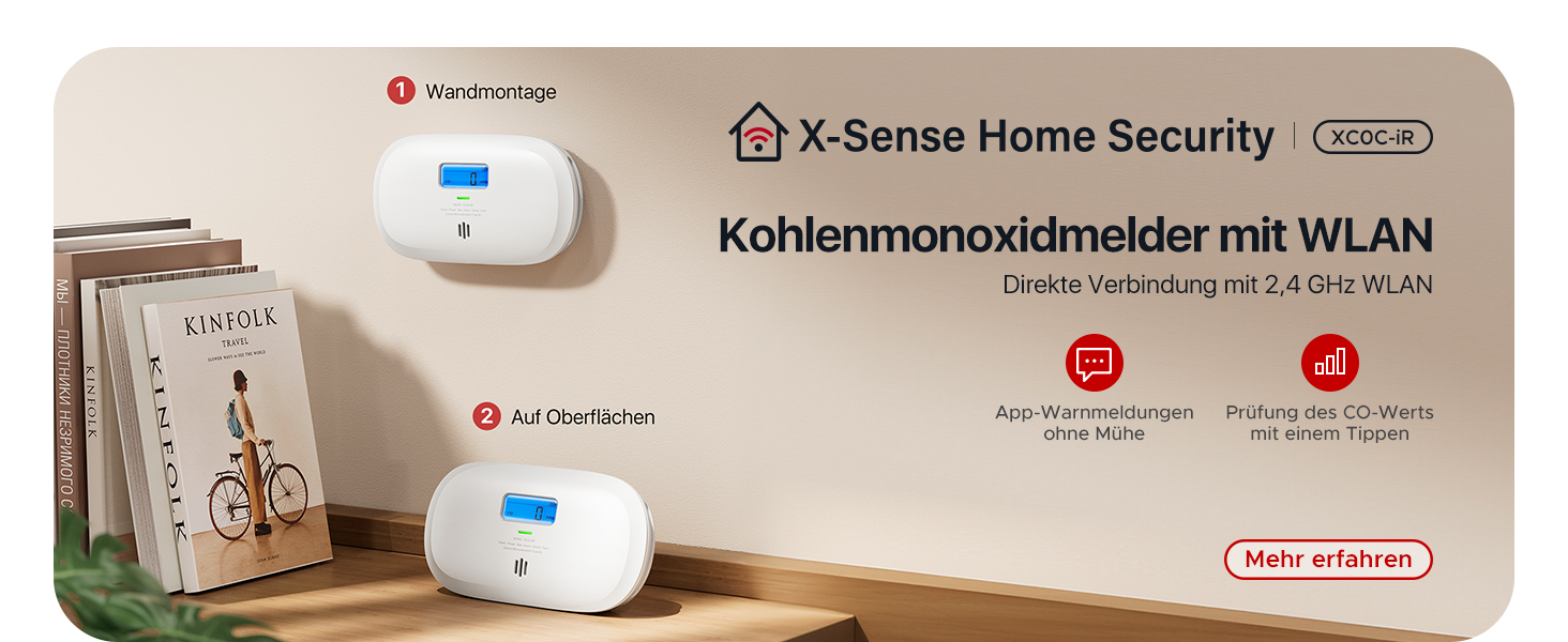 X-Sense Детектор диму та CO з Wi-Fi, 2-в-1, SC06-WX, 1 шт.