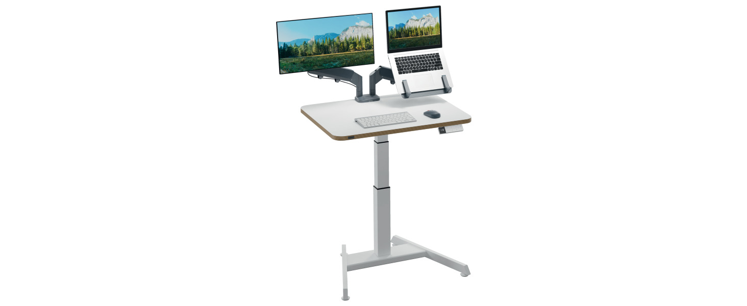 Регульований стіл Leitz Ergo Compact 80x60 см, білий - електричний, для офісу та дому, до 80 кг, з нагадуванням про зміну положення