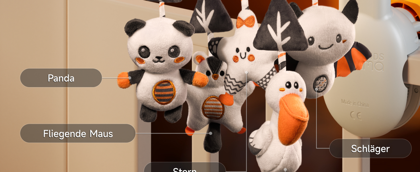 Мобіль для ліжечка TUMAMA 3 в 1 з проєкцією та музикою, іграшки для малюків від 0 до 12 місяців