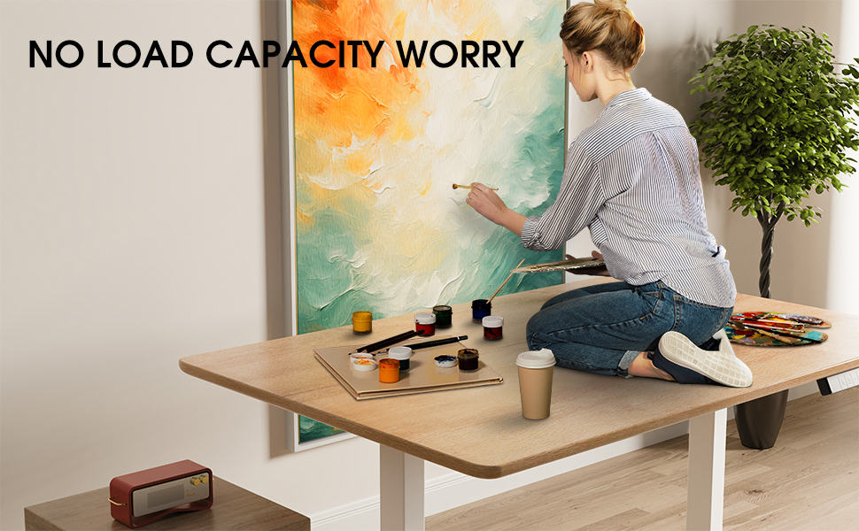 Електричний стіл з регулюванням висоти, металевий каркас з USB-C, пам'ять, антиколізійна система, 2 мотори, білий