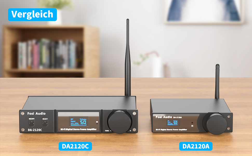 Підсилювач ЦАП Fosi Audio DA2120A HiFi, 2.1CH aptX-HD Bluetooth 5.0, 100 Вт Class-D, в т.ч. пульт дистанційного керування