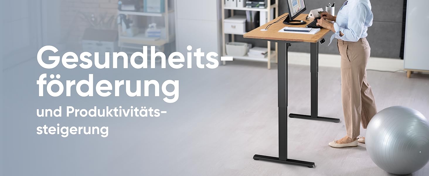 Електричний регульований стіл ONKRON WDF221E-B: чорне металеве підстав'я, для стільниць 120-170 см, до 70 кг