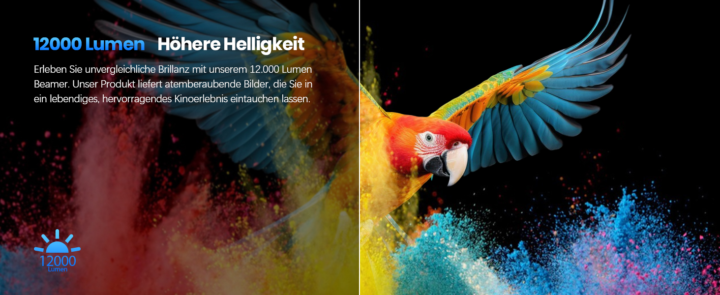 Проектор Staratlas Beamer 5G WiFi Bluetooth Full HD 12000 Lumen, Native 1080P 4K, для домашнього кінотеатру, сумісний з iOS/Android/Fire Stick/HDMI/USB/PS5, білий