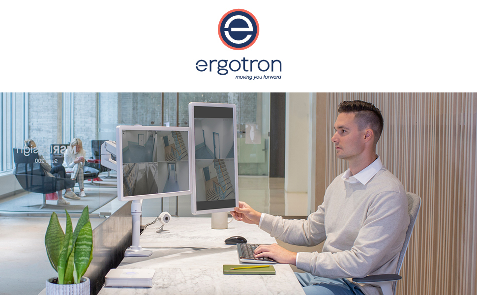 Кріплення для монітора Ergotron LX Dual Stacking Arm, Tall Pole, білий