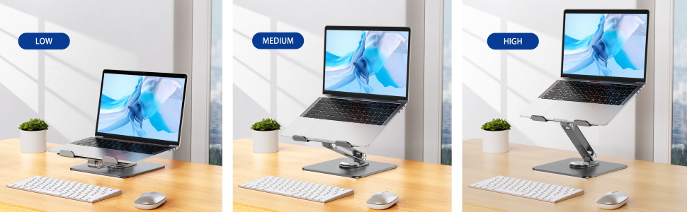 Підставка для ноутбука BESIGN LSX7 з поворотним підставою 360°, регульована ергономічна підставка, сумісна з ноутбуками 10-15.6