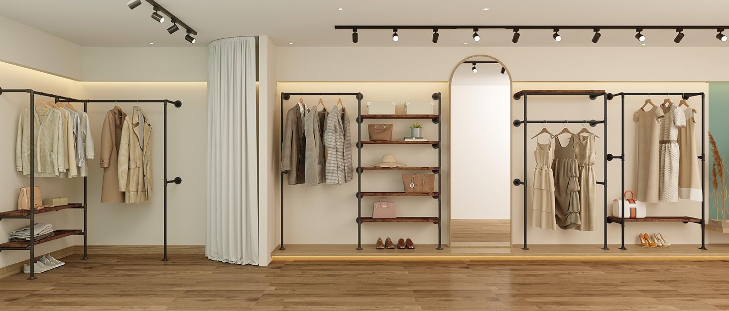 Вільхувана вішалка для одягу WOLTU з 8 гачками, 180 см, дерев'яна, настінна, для дому