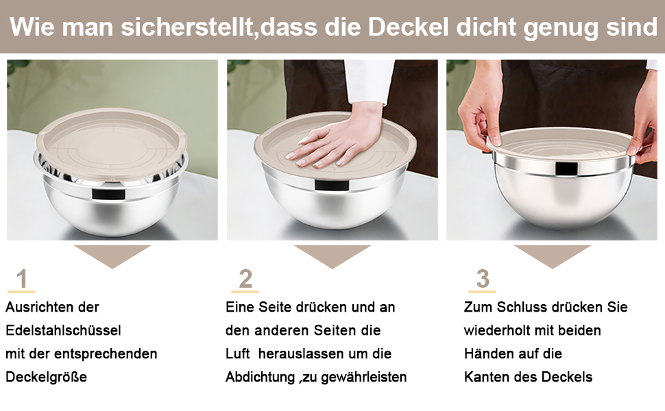 Набір місок Homikit з нержавіючої сталі, 6 штук, з кришкою, для приготування, випікання та сервірування, 6.5/4.5/2/2.5/1.5/1.2 л (Хакі, 7)