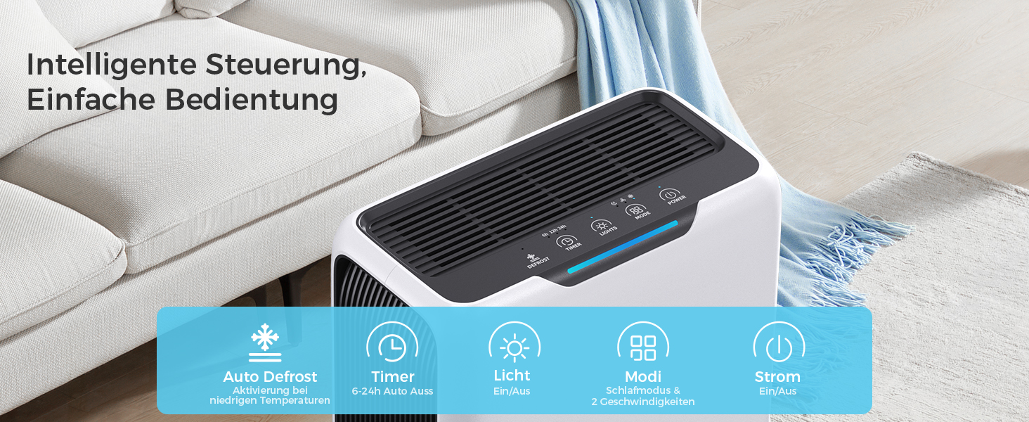 Електричний осушувач повітря 3л, для дому до 20㎡, з технологією Dual Peltier, 30дБ, таймер 24г