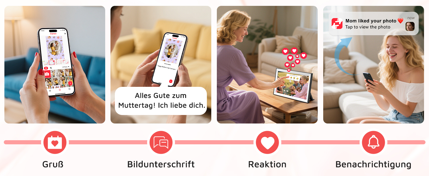 Цифровий фоторамка Hesmor 15.6 дюймів з Wi-Fi, FHD 1920*1080, IPS, сенсорний екран, 32GB, автоповорот, Frameo App