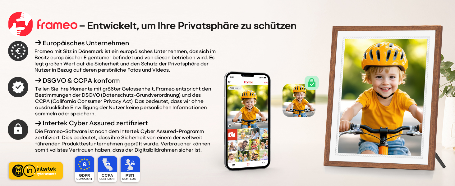 Frameo Цифровий фоторамка 10,1 дюйма, HD 1280*800 IPS сенсорний екран, 32GB пам'ять, автоповорот, Frameo App для обміну фото та відео, 15 дерев'яних текстур (білий)