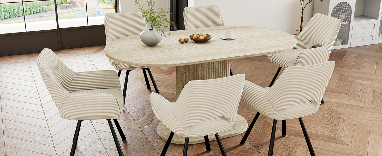 Овальний обідній стіл WAFTING Modern, для 4-6 осіб, 160x90x75 см, з імітацією горіха