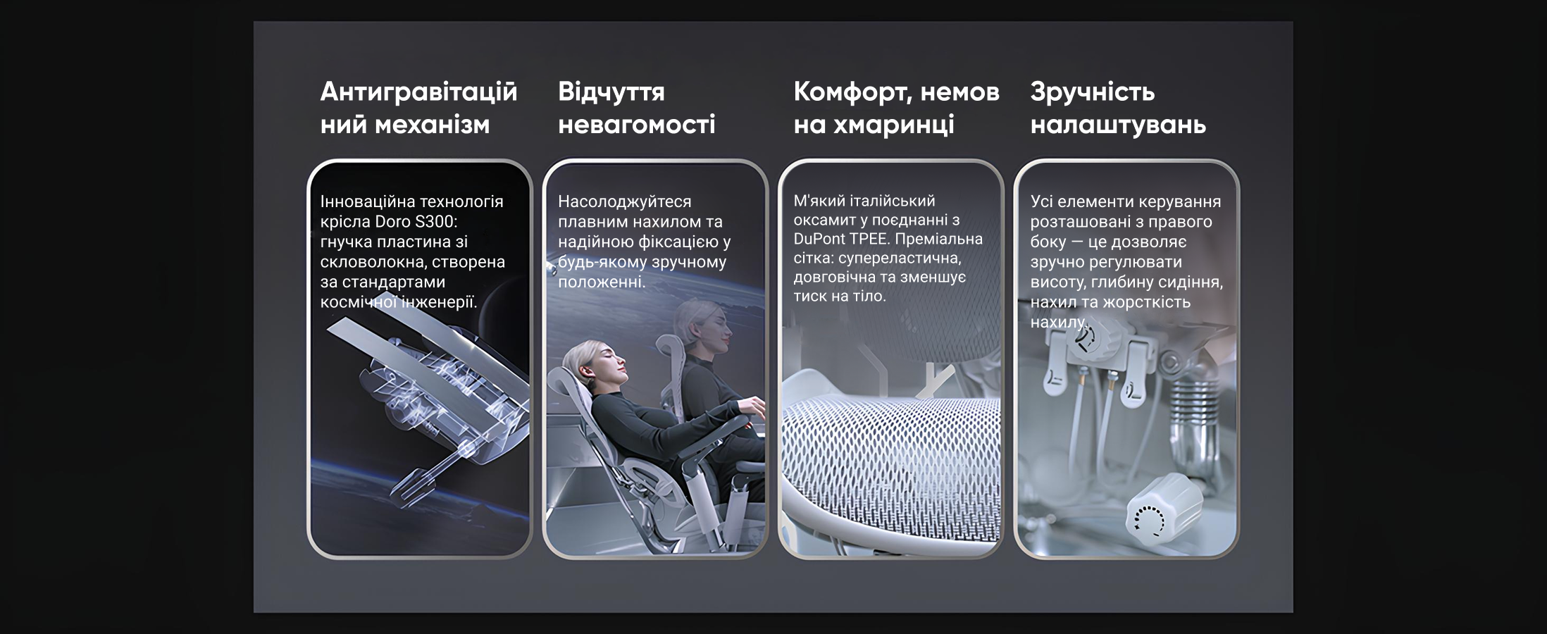Ергономічне офісне крісло SIHOO Doro S300 white з поперековою підтримкою та підлокітники 6D