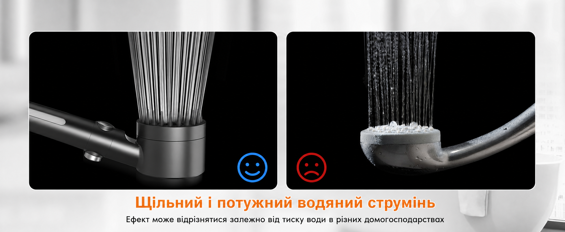 Душова лійка з фільтром MEKO, високий тиск, 15-шарова фільтрація, 1,5 м шланг, 3 режими, для очищення жорсткої води, хлору, бактерій і важких металів, сіра