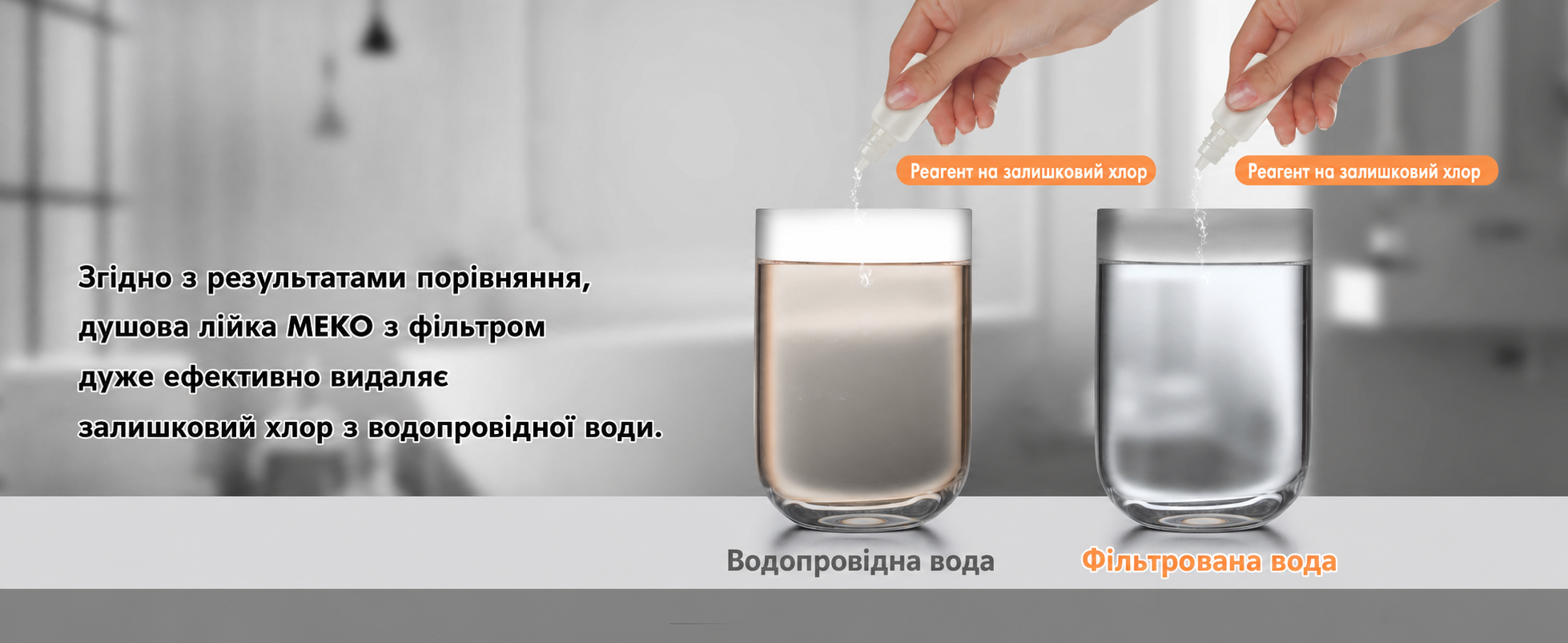 Душова лійка з фільтром MEKO, високий тиск, 15-шарова фільтрація, 1,5 м шланг, 3 режими, для очищення жорсткої води, хлору, бактерій і важких металів, сіра