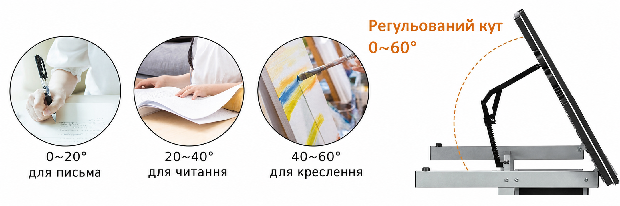 Регульований креслярський стіл Yaheetech з нахилом стільниці, 2 шухляди, для архітекторів, художників, офісний стіл 90×60 см