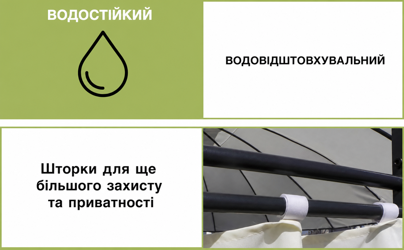 Розкішний садовий павільйон Swing & Harmonie з LED підсвічуванням, водовідштовхувальний, міцний тент для вечірок, антрацит