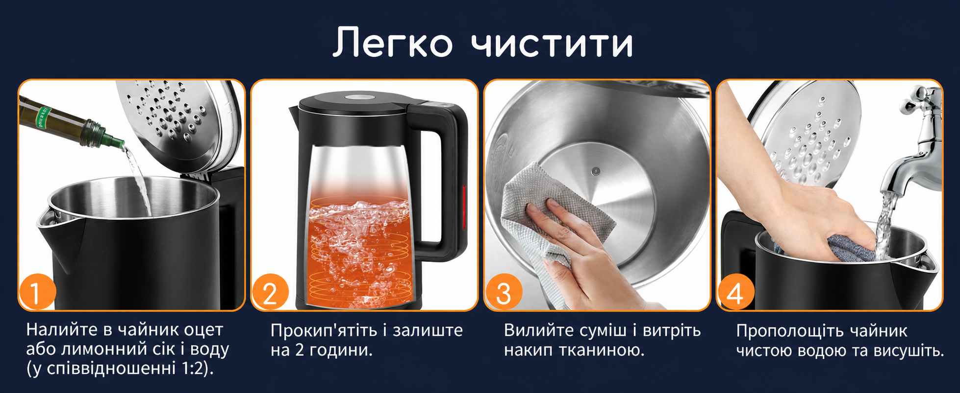 Розумний електрочайник Aigostar з Wi-Fi, регулювання температури 40-100°C, 1,7 л, подвійна стінка, нержавіюча сталь, сумісний з Alexa, функція підтримки тепла, чорний, безшумний, бездротовий