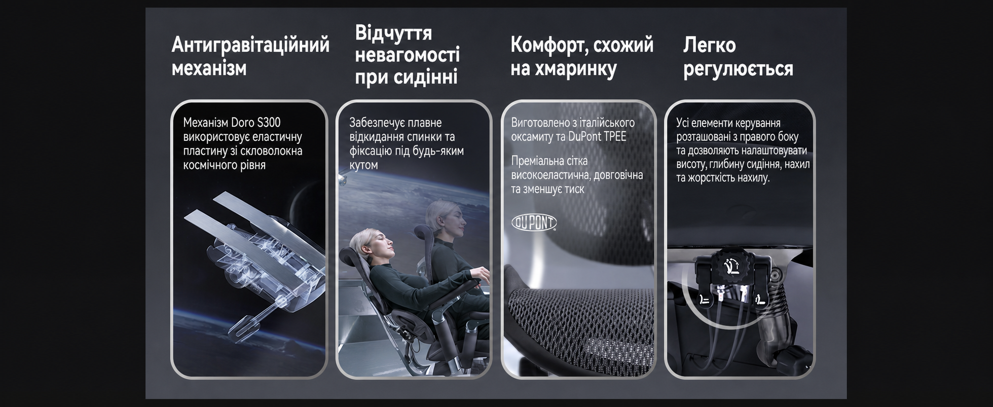 Ергономічне офісне крісло SIHOO Doro S300 black