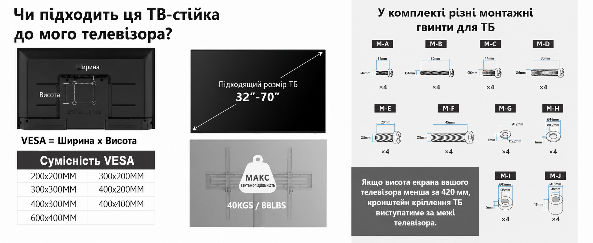 Підлогова стійка для телевізора FITUEYES з полицею з дерева, на колесах, регульована по висоті та з поворотом, для телевізорів 32-70 дюймів, до 40 кг, VESA 400x600, чорна