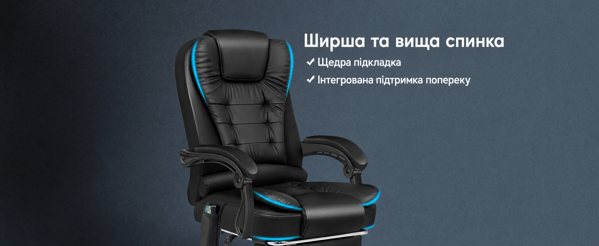 Офісне крісло ALFORDSON з масажем, ергономічне, з великою м'якою сидушкою, підтримкою попереку та колесами для офісу, чорне