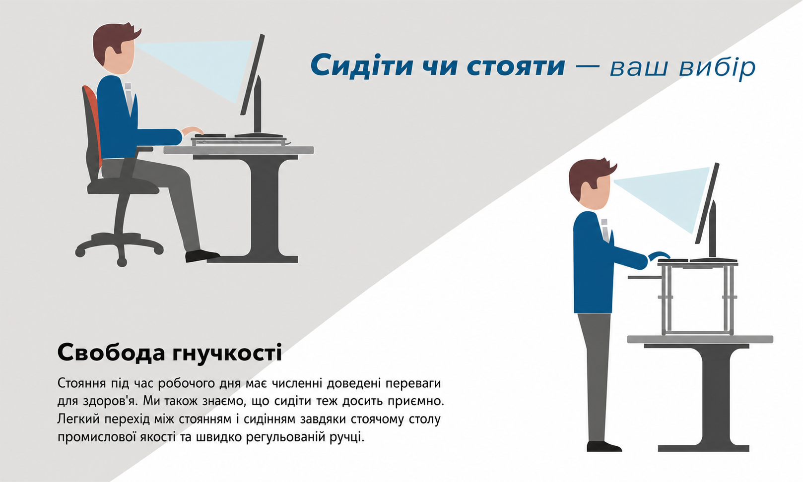 Стіл-підставка FITUEYES для комп'ютера, регульований по висоті, з полицею для клавіатури, 92×40 см, для двох моніторів, чорний