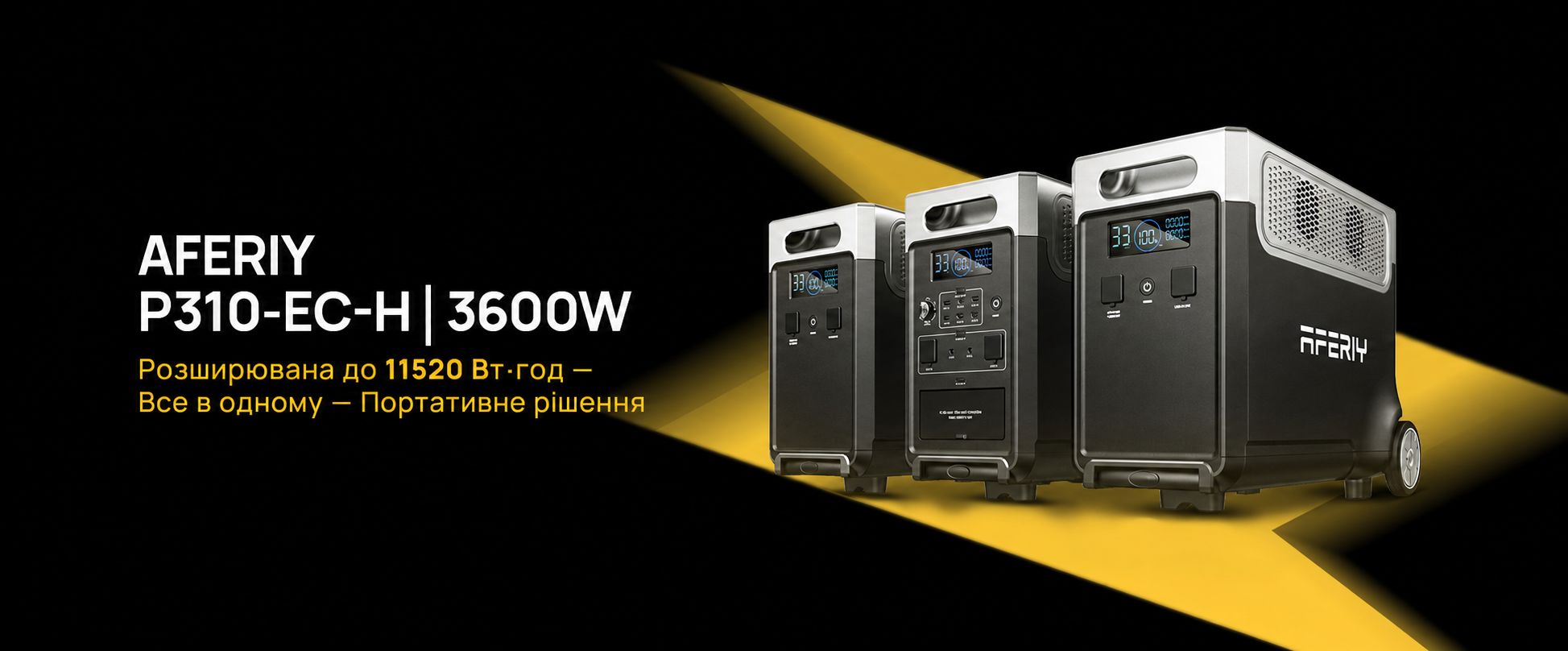 Портативна електростанція AFERIY, ємність 2048 Wh, номінальна потужність 2400 W