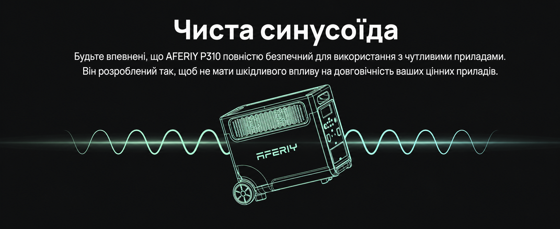 Портативна електростанція AFERIY, ємність 2048 Wh, номінальна потужність 2400 W