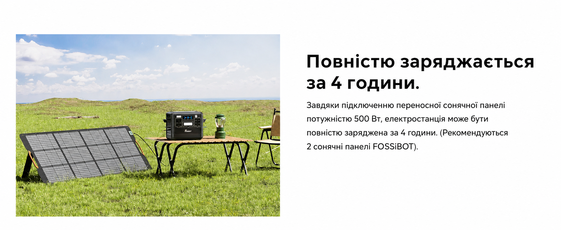 Портативна електростанція FOSSiBOT F2400, ємність 2048 Wh, номінальна потужність 2400 W, пікова потужність 4800 W