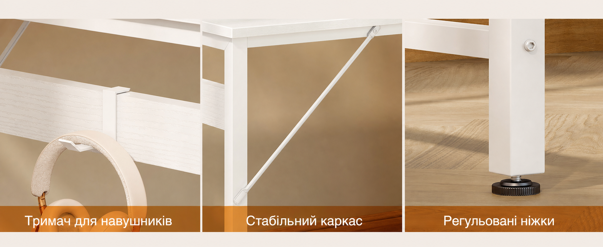 Письмовий стіл ODK з 4 шухлядами, 100x48x75.7 см, білий - комп'ютерний стіл для дому та офісу