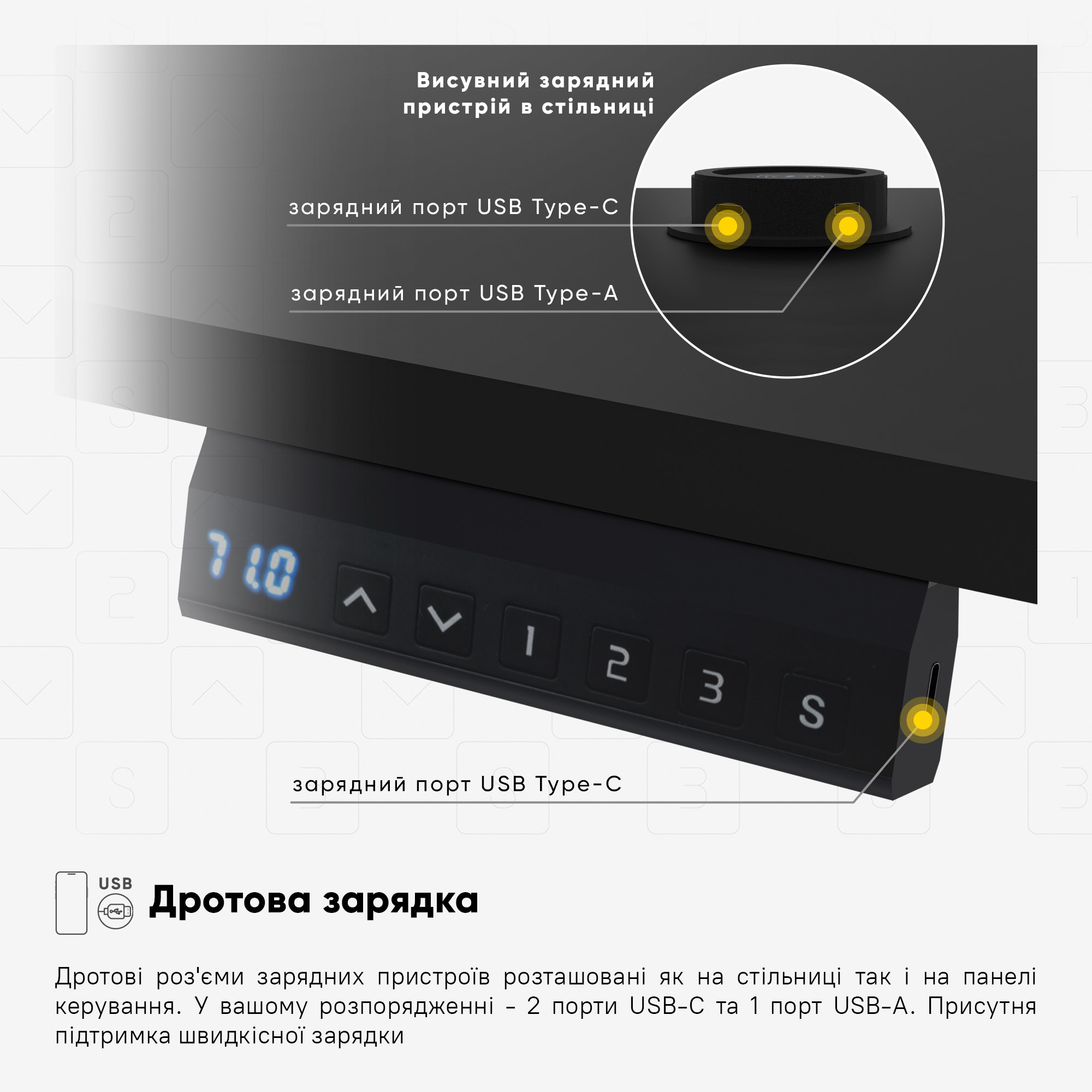 Стіл Mealux PowerDesk Energy Black з електрорегулюванням висоти (арт. EVO-201 Energy B/B)