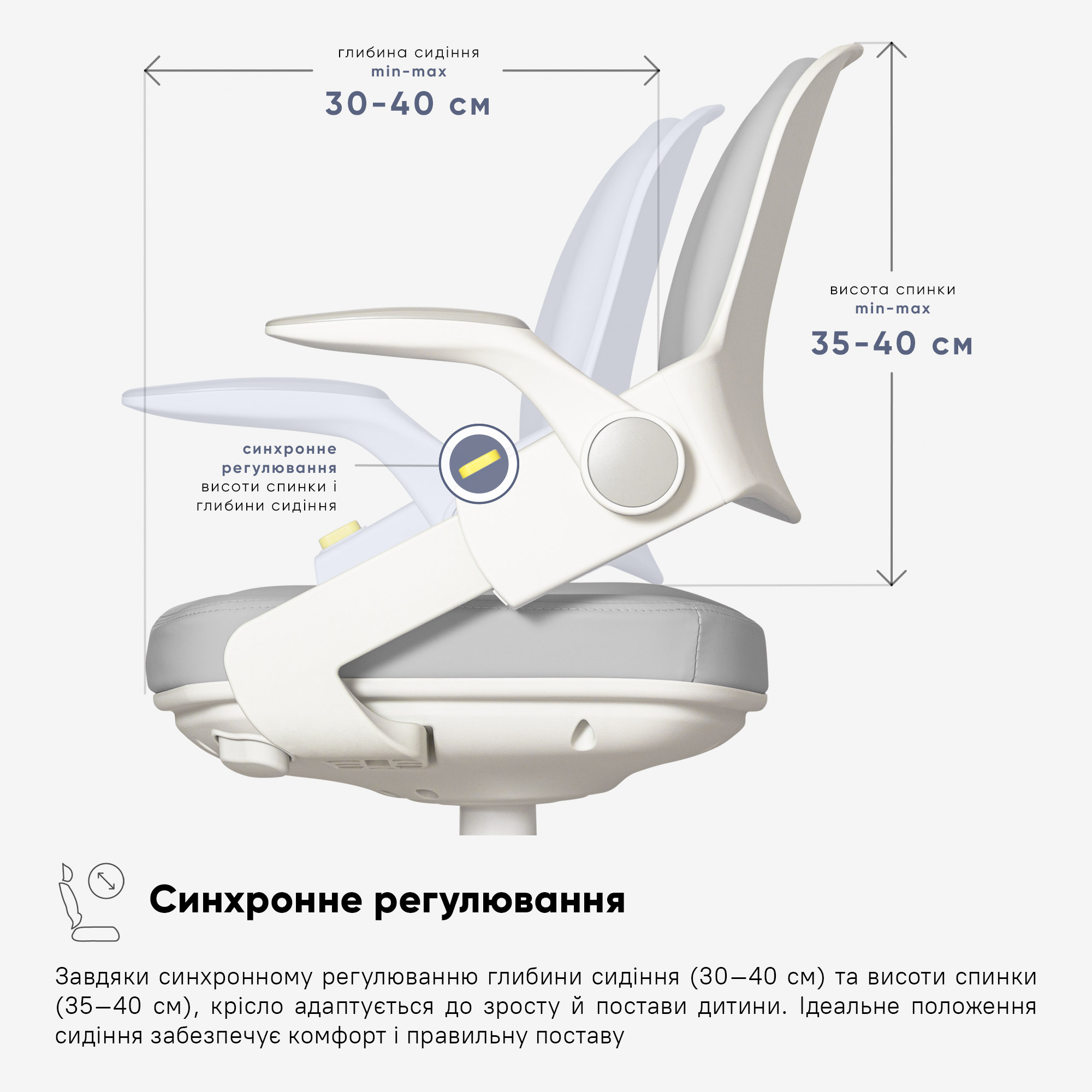 Дитяче крісло Mealux Vivo Grey (арт.Y-618 G)