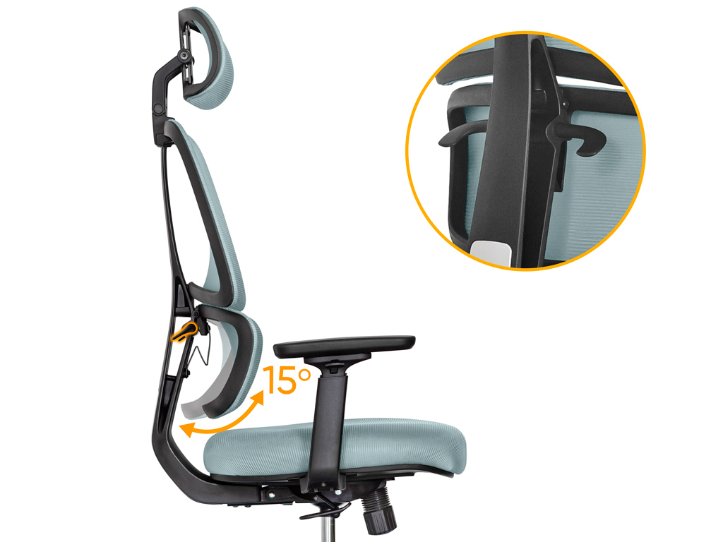Крісло Mealux Leo Air Grey / Blue (арт.Y-543 KBGL)