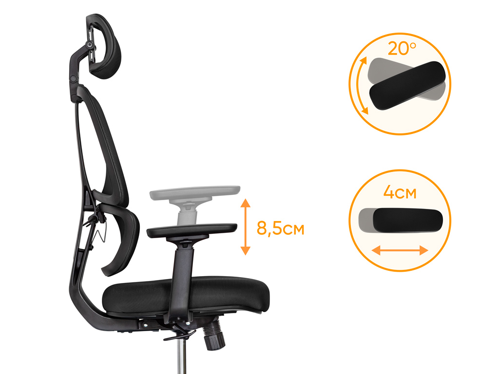 Крісло Mealux Leo Air Plus Black (арт.Y-546 KB)