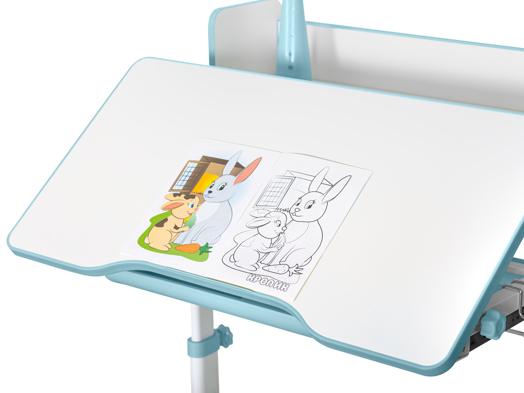 Дитячий стіл Mealux Edmonton Multicolor BL з полицею (арт. BD-610 W/MC + BL з полицею)