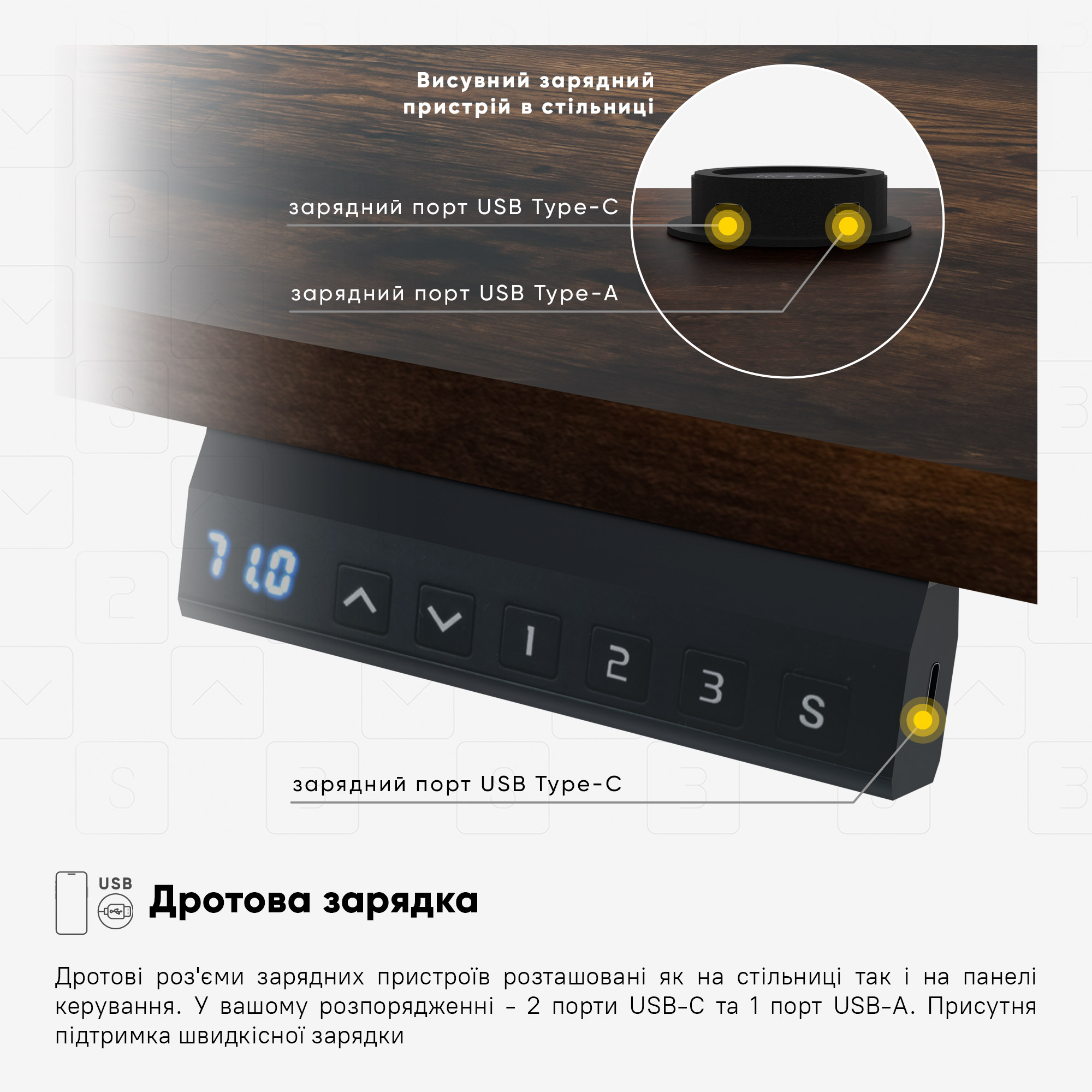 Стіл Mealux PowerDesk Energy Antique з електрорегулюванням висоти (арт. EVO-201 Energy A/B)