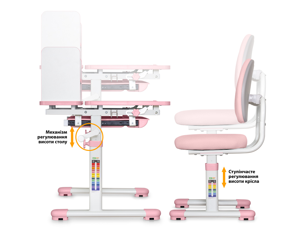 Дитячий стіл ErgoKids TH-325 Pink (арт.TH-325 W/PN)