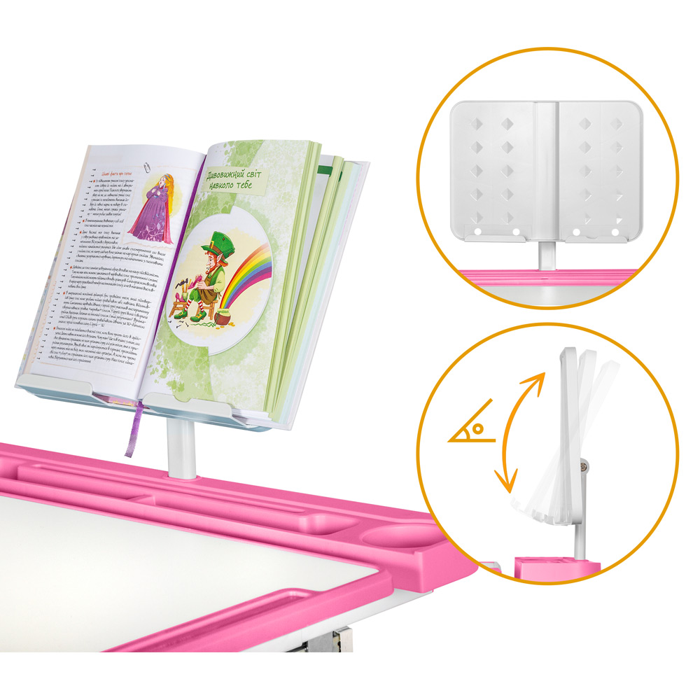 Комплект меблів Evo-kids (стіл+стілець+полиця+лампа) BD-23 PN