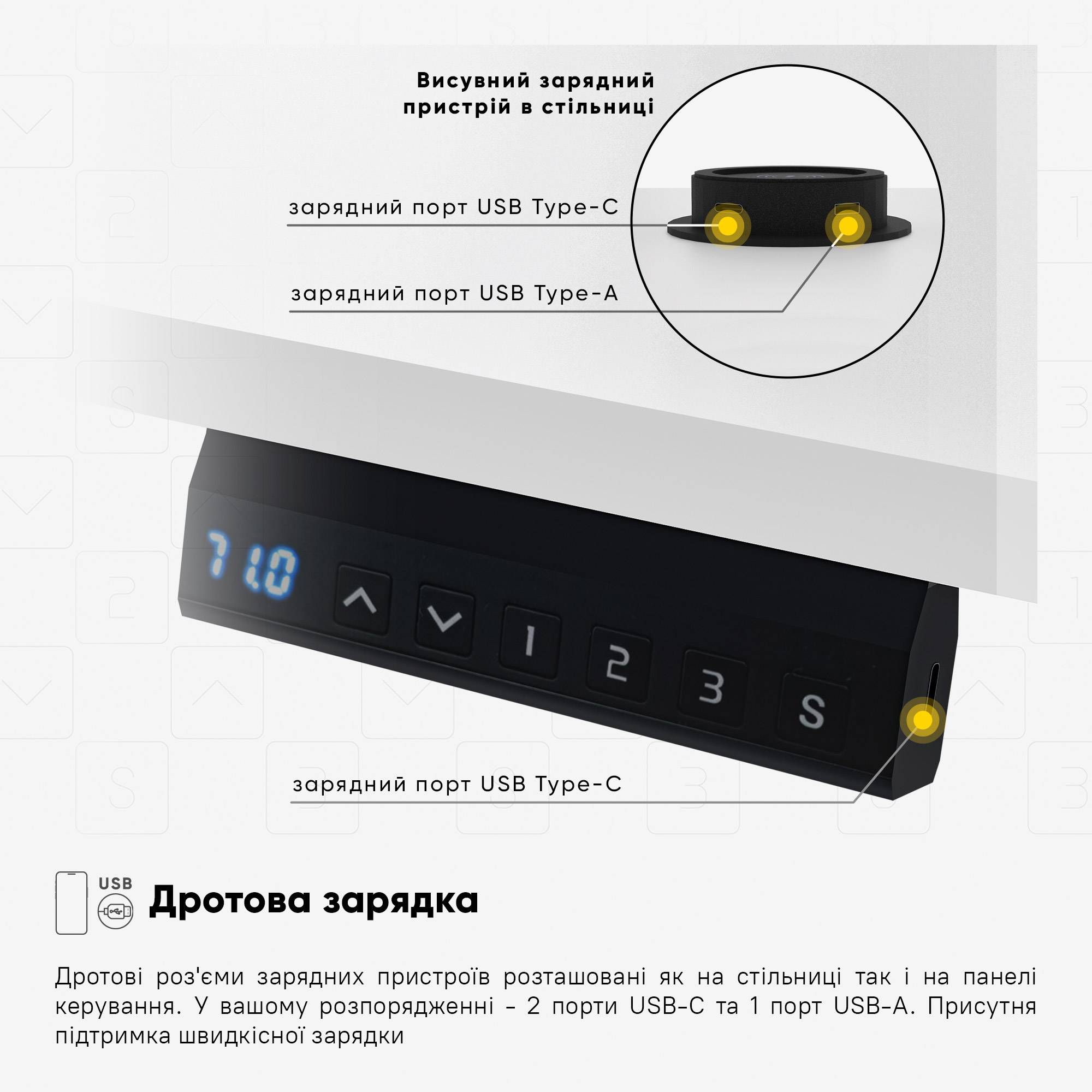 Стіл Mealux PowerDesk Energy White з електрорегулюванням висоти (арт. EVO-201 Energy W|/W)