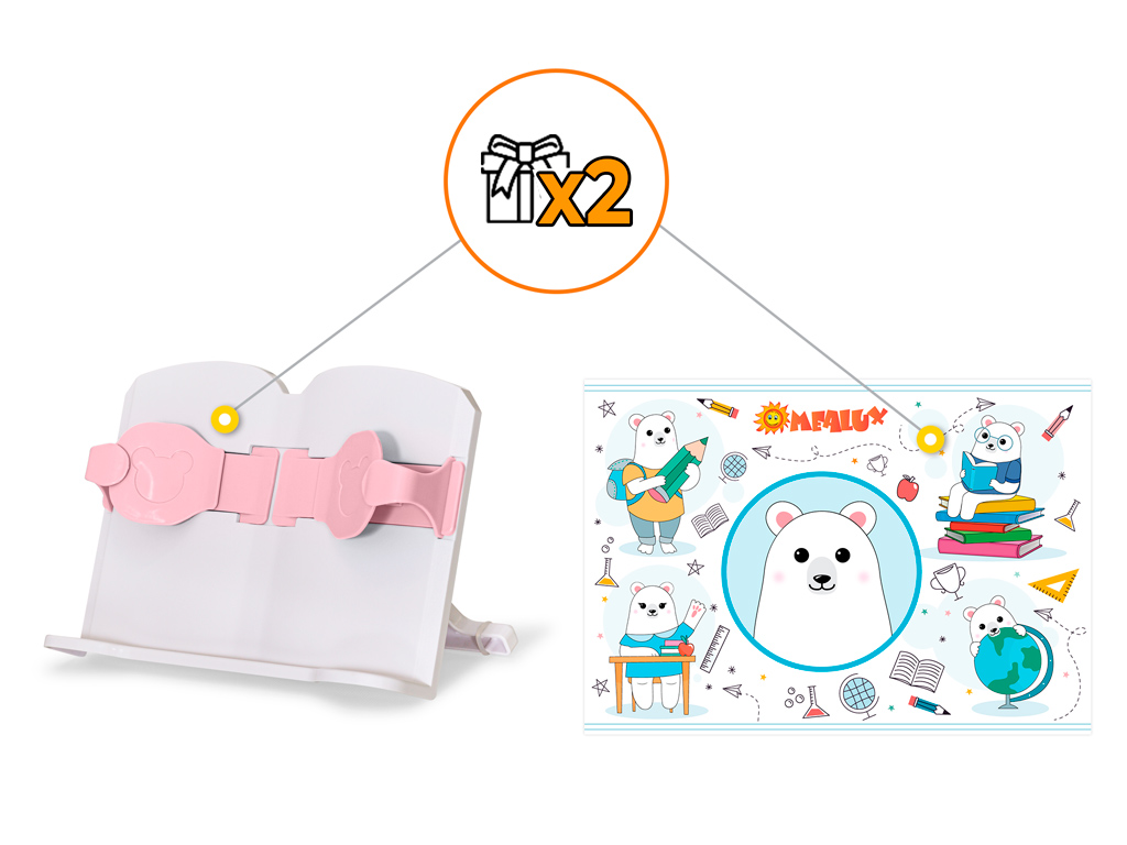 Комплект меблів (стіл + стілець + полиця) Mealux BD-28 Panda Pink (арт. BD-28 PN)