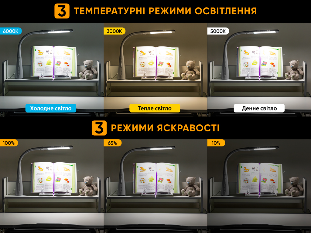 Комплект меблів Evo-Kids (стіл+стілець+полиця+лампа) BD-24 Grey (арт. BD-24 G)
