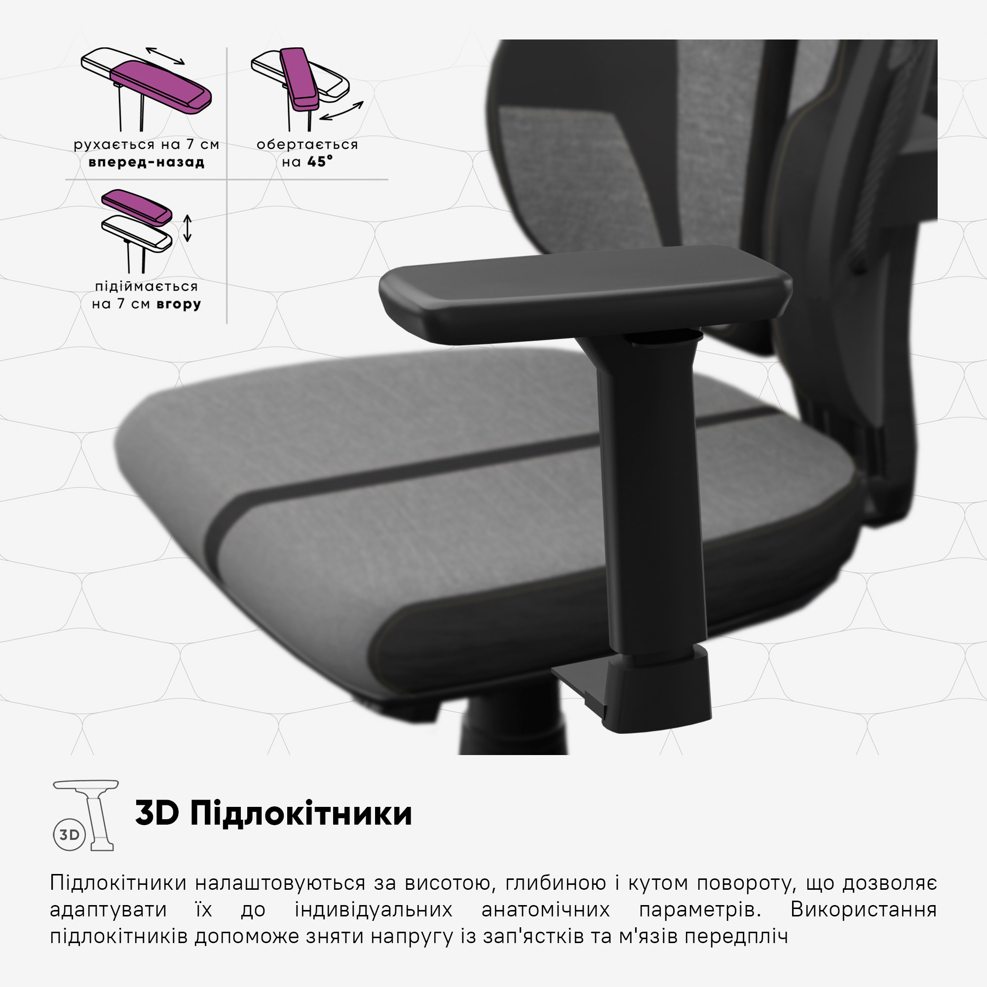 Геймерське крісло Cyberlux V8 Fabric Grey (арт. GM-V8 FG)
